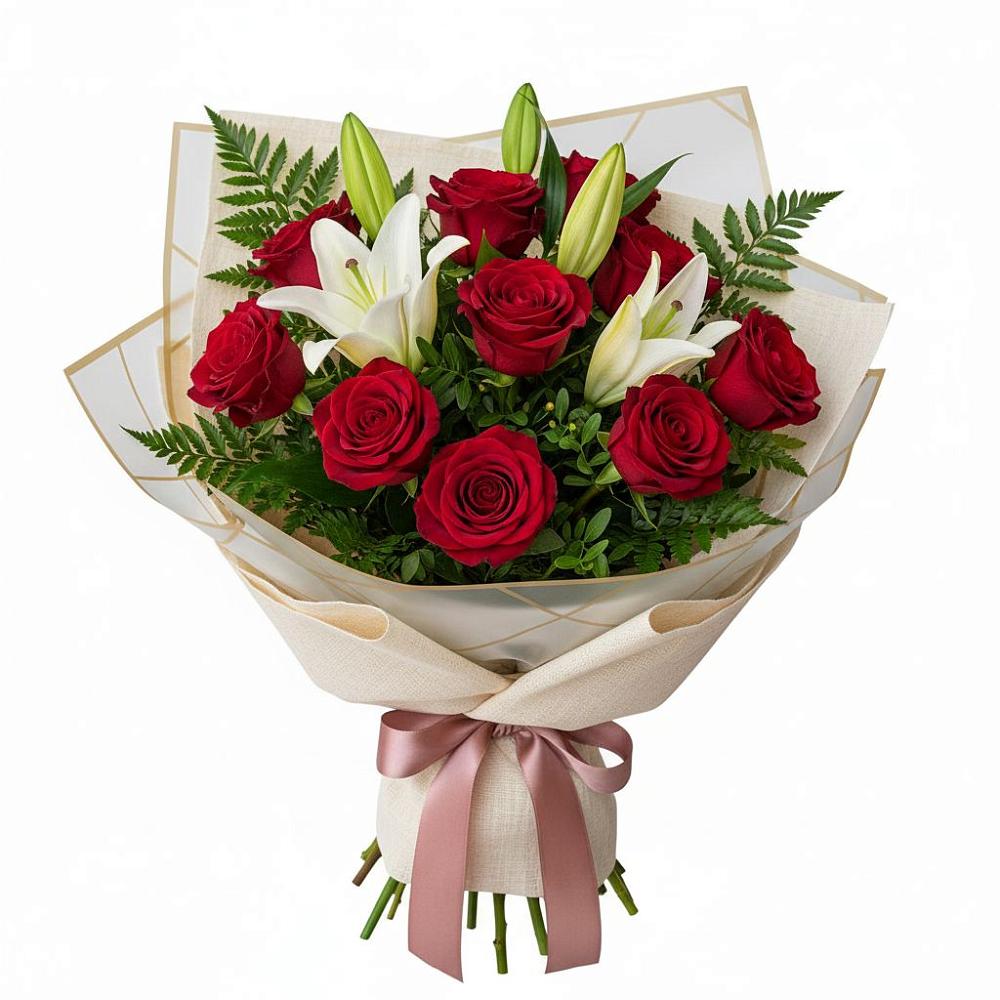 Букет цветов из: Лилии и Розы в Молоди