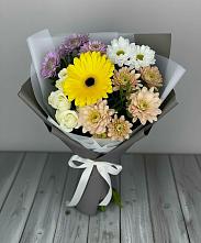Букет цветов из:  Розы, Герберы и Хризантемы #REPLACE_PRED# Молоди