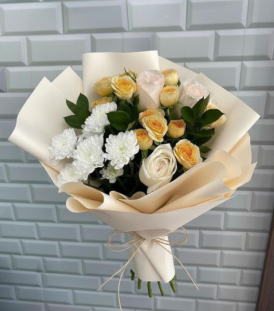 Букет цветов из: Розы и Хризантемы в Молоди