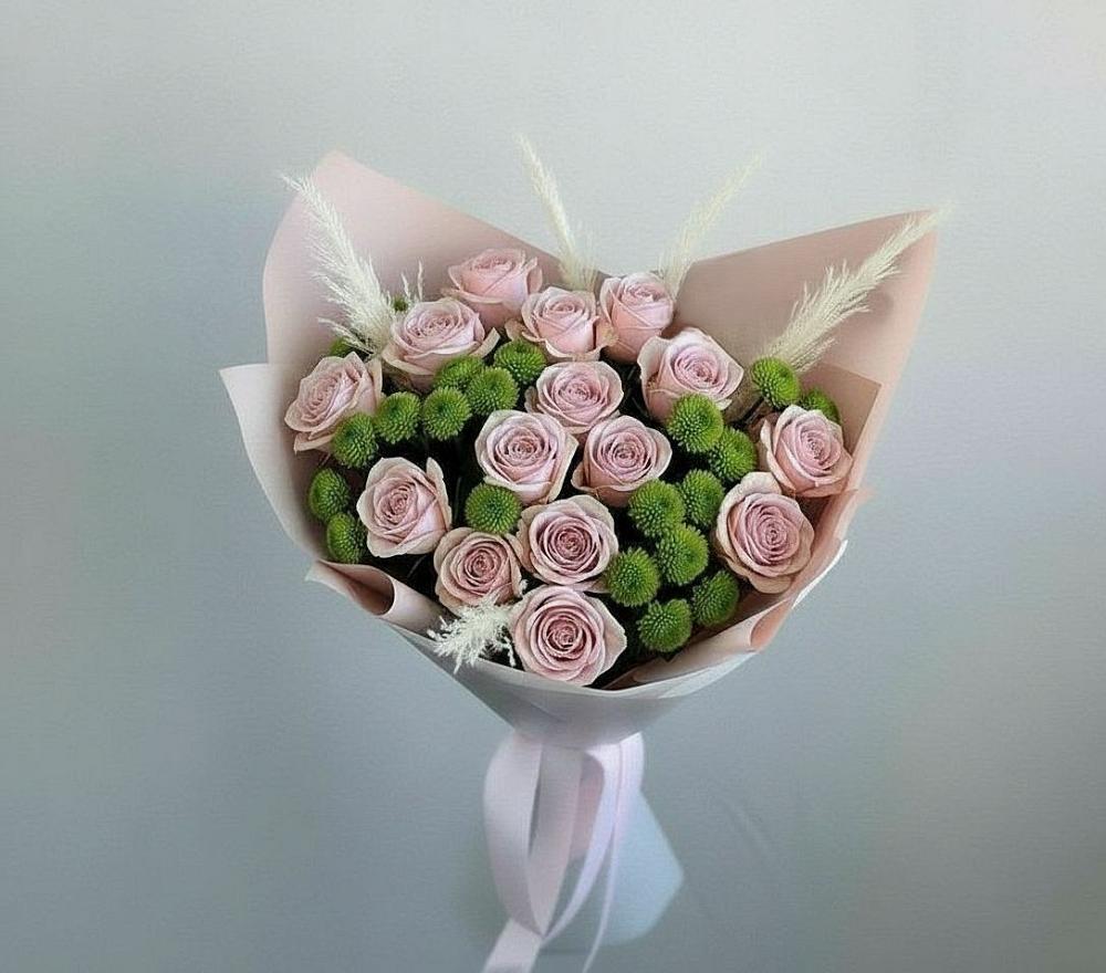 Букет цветов из: Розы и Хризантемы в Молоди