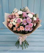 Букет цветов из:  Хризантемы, Розы и Альстромерии в Молоди