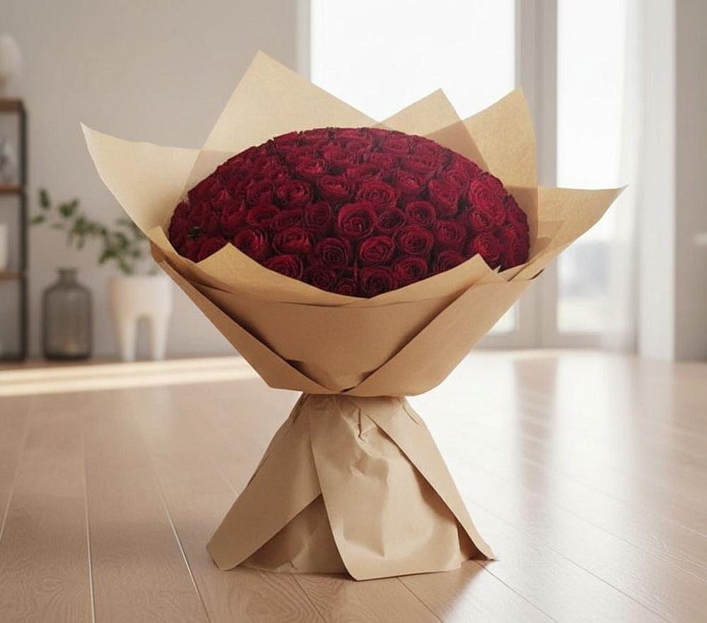 Букет 101 Красная роза в Молоди