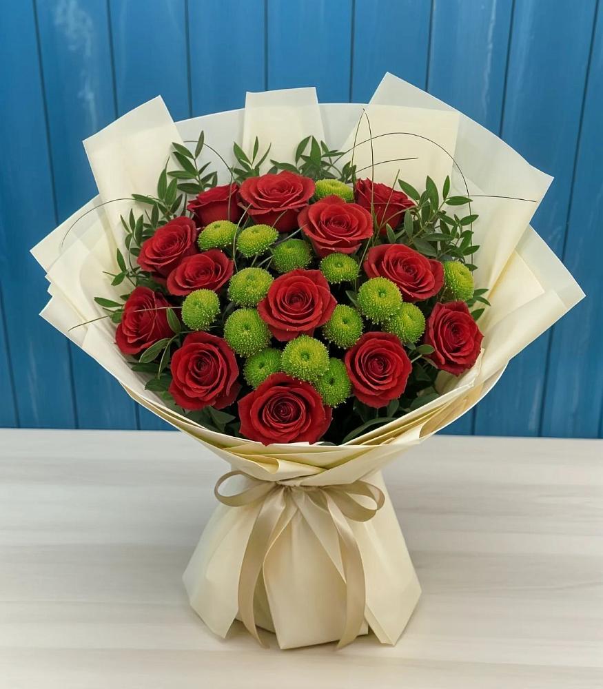 Букет цветов из: Розы и Хризантемы в Молоди