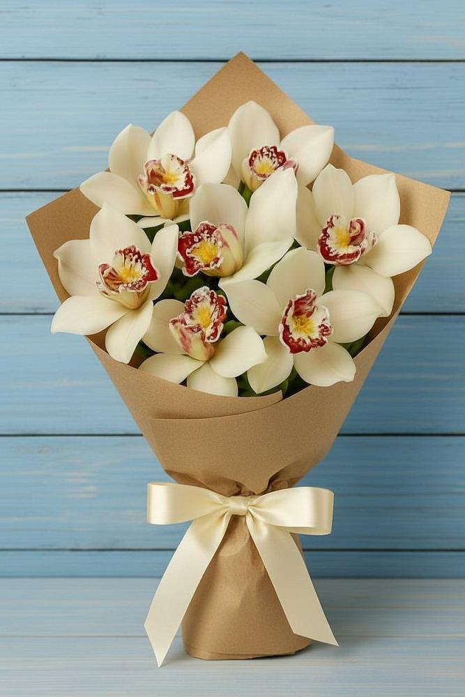 Букет цветов из: Орхидеи и Розы в Молоди